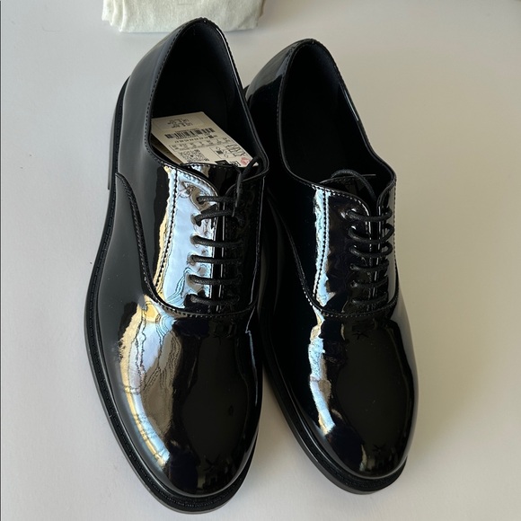 Zara Other - Zara Men's Glossy Black Dress Shoes